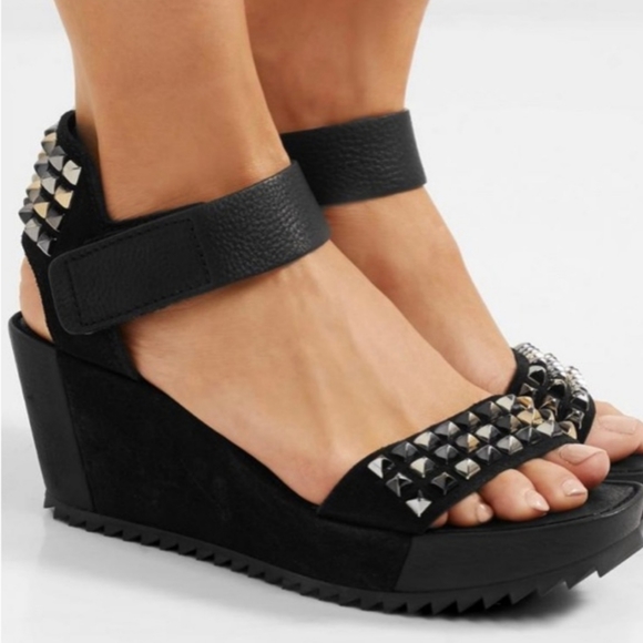 Pedro Garcia Fortuna Studded Wedge Sandles - Picture 2 of 13